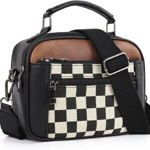 Checkered Crossbody Bags for Women Plaid Womens Cross Body Purses Checkerboard L